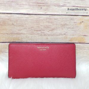 Red Leather Kate Spade Cameron Large Bifold Wallet